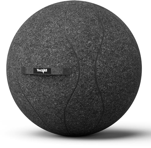 Yes4All Exercise Office, 400lbs Capacity Anti-Burst Yoga Weight Self-Standing Sitting Ball Chair with Hidden Seam Cover Convenient Handle & Pump Included, Standard, Dark Gray