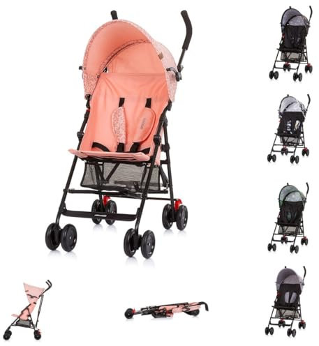 Chipolino Kinderwagen Amaya Buggy Sonnendach verstellbar, zusammenklappbar, Korb, Farbe:rosa