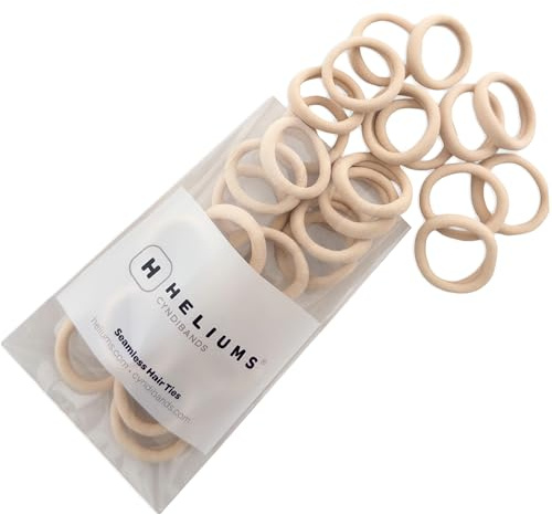Heliums Small Soft Hair Ties - Blonde - 1 Inch Mini Nylon Bands, No Damage Ponytail Holders for Kids, Braids, and Thin Hair - 30 Count