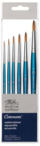 Cotman Winsor & Newton Aquarellpinsel mit kurzem Griff, Serie 111. NO. 0. 1. 3. 4. 5. 8