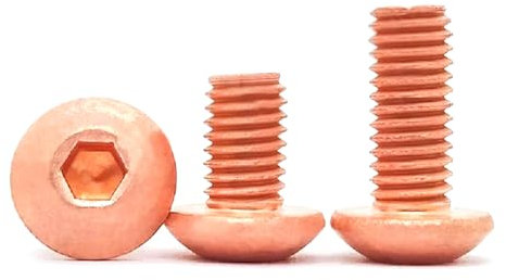 Tornillo de cabeza semicircular de cobre M3-M8, cabeza redonda, perno hexagonal, tornillo de cabeza de seta, 5 piezas, M5x20mm