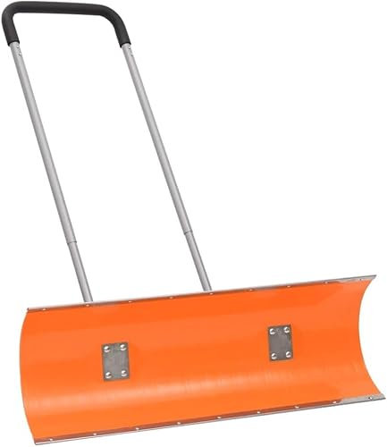 Snöplog snöborttagningsspade, snöspade med utdragbart handtag, orange 96 cm bladstål, snöspade kraftig snöskjutare, mångsidig spade för snö och trädgårdsskräp