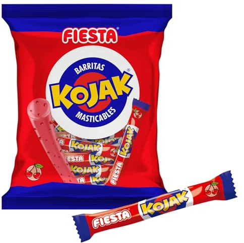 Kojak Barra Masticable - Bolsa 50 Unidades - Sabor Cereza - Caramelo Masticable