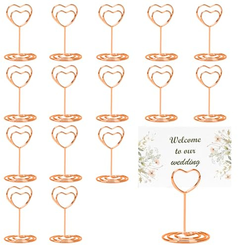 PCJCYGGL Tischkartenhalter Kartenhalter Metall Fotohalter 15 Stück Hochzeit Tischnummernhalter Menükartenhalter Postkartenhalter für Hochzeiten Geburtstags Party