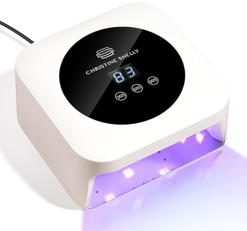 UV Nail Lamp, CHRISTINE SHELLY 48W Gel Polish Nail Dryer 3 Timer Setting Fast Dry LED Curing Light with Display Auto Sensor for Home Beginner DIY