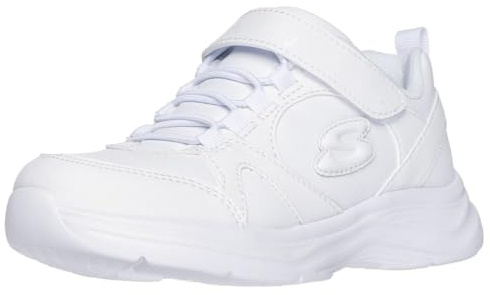 Skechers Girl's Glimmer Kicks - School Struts Sneaker Sneaker, White, 4.5 Big Kid