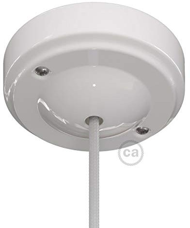 creative cables Minimalistischer Lampenbalachin Kit aus Porzellan - Weiß