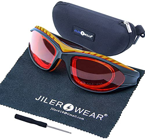 JILERWEAR 190-540nm Professionelle Schutzbrille für Violett/Blau/Grün Laser; Laserschutzbrille für 405nm, 445nm, 450nm,473nm, 532nm,540nm, Fashion Design
