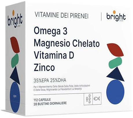 Zinc Omega 3 Magnésium Vitamine D | 100% naturel | Set de vitamines de Bright Naturo