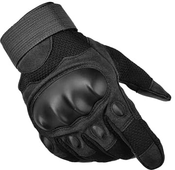 RATASK Heavy Duty Hard Knuckle Gloves, Paintball Airsoft Gloves, Hiking, Camping, motorcycling, Outdoor and Work, (Black, Medium)