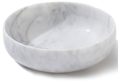 CM Chic Monday 5.91'' Large Decorative Bowl, Natural Marble Decorative Bowls for Home Decor, Key Bowl, Large Incense Burner, Smudge Bowl, Coffee Tables Centerpiece, Soap Serving Bowl