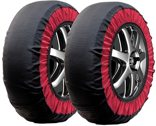 SAITUMA Cadenas de nieve para coche cadena de nieve textil para coche lavable montaje rápido fácil de usar KE75