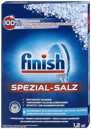 Zama4Zingo Finish Spezial Salz Calgonit 1,2kg | Spülmaschinensalz zum Schutz vor Kalkablagerungen, Wasserflecken, saubere Ergebnisse und längere Maschinenlebensdauer (1er Pack)