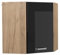 Vicco Eckhängeschrank R-Line, Küchen-Eckschrank, Schwarz Hochglanz/Goldkraft Eiche, 57 cm
