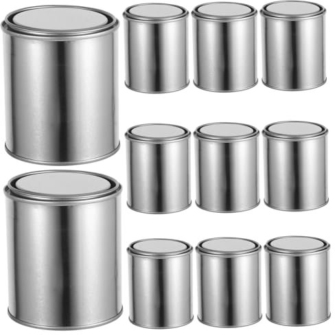 ANDRESLAD Barattoli Di Vernice in Metallo Da 0 4 L Secchi Di Vernice Rotondi Vuoti Contenitori Per Lo Stoccaggio Di Pece Sigillati