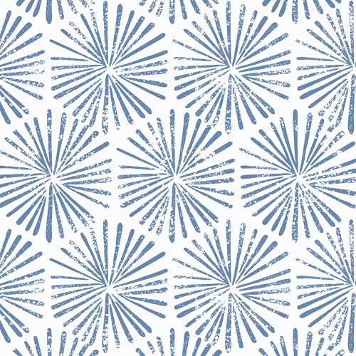 Guvana 17.3''×118'' Peel and Stick Wallpaper Blue and White Wallpaper Modern Geometric Contact Paper for Bathroom Bedroom Striped Self-Adhesive Wall Paper for Cabinets Drawer