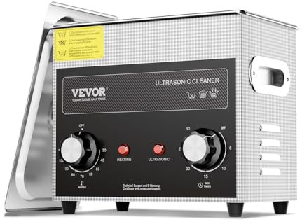 VEVOR 3L Ultraschallreiniger mit Heiztimer und Korb professionelle digitale Schallkavitationsmaschine, 120 W Reinigungsmaschine für Uhreninstrumente Brillen Münzen Metallteile Werkzeuge Silber