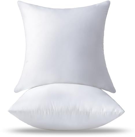 OTPIPCS 65 x 65 Cushion Inserts Pack of 2 - Soft and Fluffy Large Sofa Decorative White Square 24 x 24 Inches Throw Pillow Inserts Stuffing for Living Room Couch and Bedroom Interior Cushions