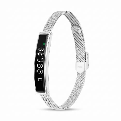 SENECESLI Smart Bracelet Fitness Tracker, Health Tracker Bracelet Water Proof pour Les Hommes, Les Données d'exercice Visualisées, Le Compteur de Pas de Sport (Silver)