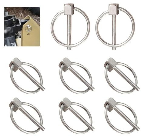 Assortiment de 8 goupilles pliantes en acier inoxydable - Goupilles de sécurité 3 mm - Pour bateau, vélo, remorque, tracteur, boulons de sécurité