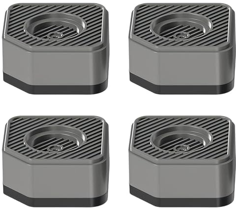 MUNTE 4 Piezas Amortiguadores Lavadora de Plástico, Apilable Patas Antivibracion Lavadora, Antideslizante Amortiguador de Vibraciones, para Lavadoras, Frigoríficos y Aires Acondicionados