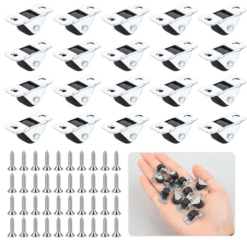 MINGBOLIN Ruedas Pequeñas para Muebles,20 Piezas Ruedas para Muebles 12mm ruedas para muebles pesados Ruedas para Electrodomésticos Ruedas Silenciosas Muebles Ruedas,40 Tornillo