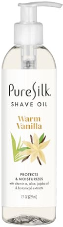 Pure Silk Warm Vanilla Shave Oil for Women | Shaving Oil for Smooth Shave, All Skin Types | Hydrating Vitamin E, Aloe, Botanical Extracts Protects & Moisturizes | 7.7 FL OZ (Pack of 1)