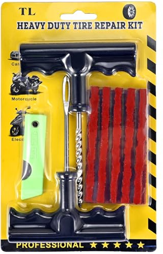 Faburo 14 PCS Kit Repara Pinchazos Coche, Kit Antipinchazos Coche