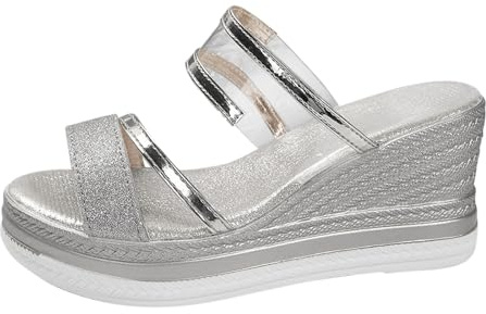 Générique Women's Comfortable Summer Wedge Sandals – Open Toe Sandal Women's Shoes Spartan Nude Feet Large Size Sandalette Breathable Shoe Sport Casual Beach Bare Feet Chic Sandalette