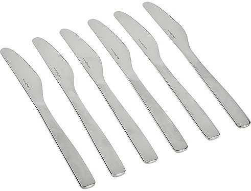 Alessi AJM22/6M Knifeforkspoon Couteau à dessert en Acier Inoxydable 18/10, Argenté, Set de 6 Pièces
