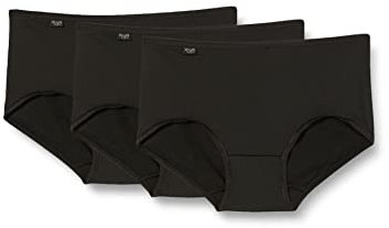 Sloggi Damen 24/7 Microfibre Midi C3p Slip, Schwarz, 46 EU