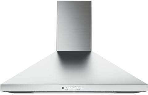 GE JVW5301SJSS Wall-Mount Pyramid Chimney Hood, Solid Black