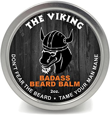 Badass Beard Care Balm For Men - The Viking Scent, 2 Ounce - All Natural Ingredients, Keeps Beard and Mustache Full, Soft and Healthy