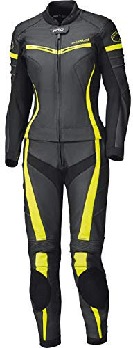Held Lederkombi mit Protektoren Motorradkombi 2 Teiler Spire Lederkombi 2-TLG. schwarz/Neongelb 54, Herren, Sportler, Ganzjährig