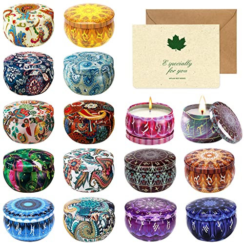 IGUGI Duftkerzen Geschenkset,16pcs Duftkerze Set,Aromatherapie Kerzen für Frauen Duftkerzen Set Duftkerze Weihnachten Set Duftkerzen Muttertag für Geburtstag/Valentinstag/Bad/Yoga, Vanille