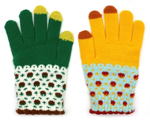 ALLY-MAGIC Women Winter Gloves, Ladies Knitted Thermal Gloves Sunflower Full Finger Touchscreen Glove Warm Windproof Mittens for Women Outdoor Cycling Running Winter Gifts Y7TYHST