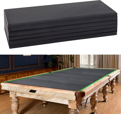 Leyndo 8 ft/7 ft Pool Table Insert for Table Conversion Topper Dining/Game Foam Billiard Pool Convertible Cover Mat Waterproof and Foldable, Black(8')