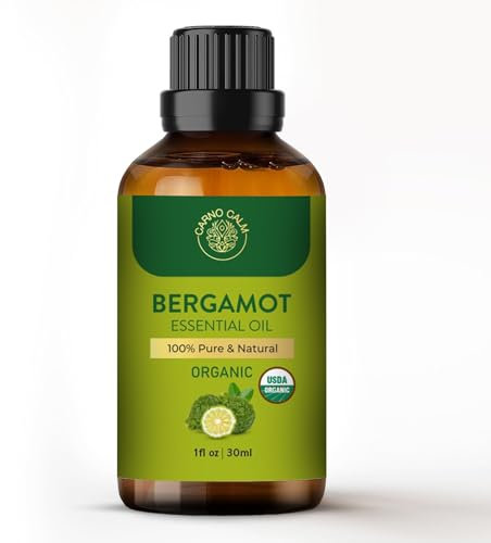 Carno Calm Bergamotte Ätherisches Öl 30ml | 100% Reines & Natürliches Ätherisches Öl Bergamotte | Für Diffusor, Aromatherapie, Raumduft, Seifen & Kerzenherstellung | 1 fl oz