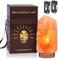 Kiss By Nature 5-7 kg Salt lamp 100% Pure Natural Himalayan Crystal Rock Salt, Featuring a dimmer Switch, Perfect for Home Decor, with Beautiful Wooden Box and 2 Extra Bulbs, Prefect Choice for Gift.