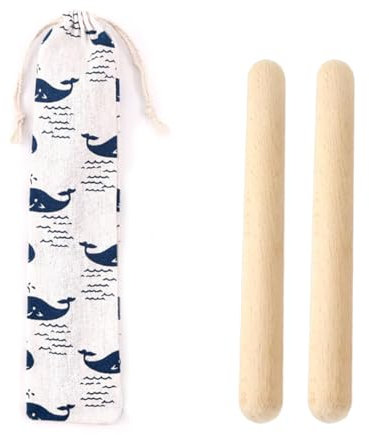 NHP 1 Paar Klanghölze,Klangstäbe,20cm Klanghölzer Rhythmusstöcke,Mit Aufbewahrungstasche,Klanghölzer Kinder,Percussion Instrumente,Energy Klangstab,Percussion Instrumente Kinder