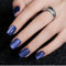 TELAIN Press On Nails Kurz, 24 Stück Blaue Katzenaugen Künstliche Nägel Set Mit Klebenägel, Inklusive Nagelfeile, Alkoholpads Und Holzstäbchen