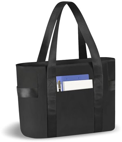 Aucuu Tote Bag for Women with Zip, 15.6 Inch Laptop Tote Bag with Laptop Compartment, Large Work Handbag Shoulder Bags for Work Nurse School Travel Beach Gym