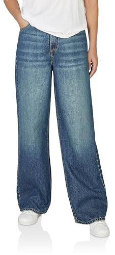 DENIMFY Jeans da Donna Loose Fit DFDana a Vita Alta, Gamba Lunga, Jeans in Denim di Cotone Blu S M L XL XXL, XXL