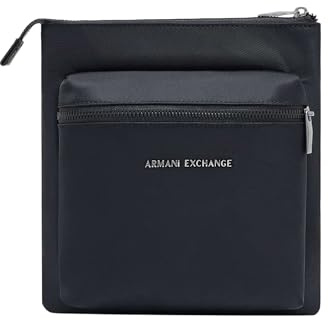 Armani Exchange Herren Borsa Messenger Umhängetasche, Black/Black, One Size