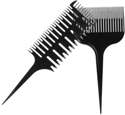 Mikinona 2 piezas Peines para Teñir Cabello Profesionales de Doble Cara Juego Peine de de Rata Herramienta Duradera para Estilismo y Mechas Salones y Doméstico