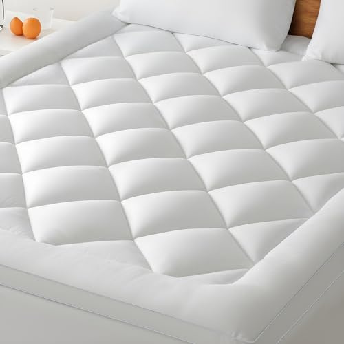 BedStory Surmatelas 140 x 190cm Blanc, surmatelas Ultra-Doux avec Poches Profondes, protège-Matelas Lavable en Machine, adapté aux Matelas jusqu'à 40 cm d'épaisseur