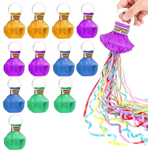 Reccisokz 12 Pezzi Di Stelle Filanti Da Lanciare A Mano, Coriandoli, Stelle Filanti Capodanno, Per Compleanni, Matrimoni, Natale, Carnevale, Feste Di Laurea