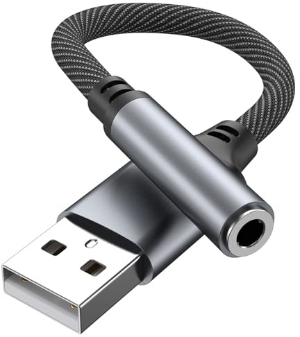 Mugust USB till 3,5 mm uttag, hörlursadapter, USB till AUX-ljudkabel, kompatibel med Tablet PC Switch PS 4/5 MacBook (1)