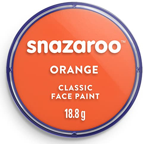 Snazaroo 1175553 Schminkfarbe - Orange, 75ml Topf - hautfreundliche Gesichtschminke auf Wasserbasis, wasservermalbar, parabenfrei, Face & Bodypaint Farbe für Kinder & Erwachsene