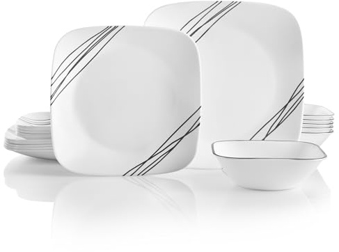 Corelle 18-Piece Dinner Set, Simple Sketch